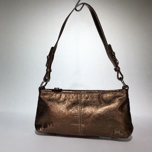 The SAK metallic bronze leather shoulder  purse